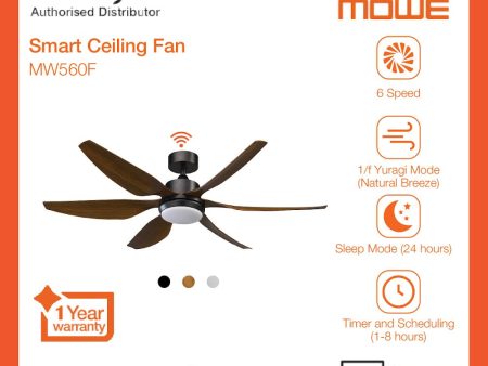 Mowe Smart Ceiling Fan 56  inches Fashion