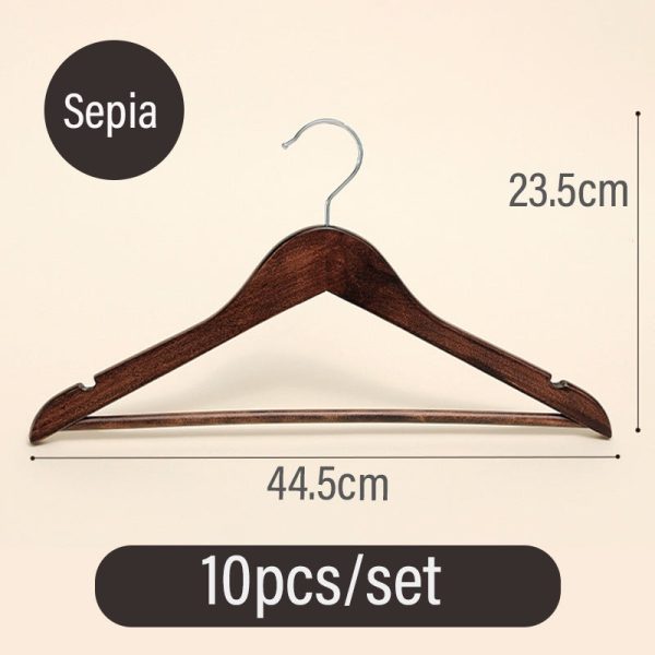 [Bundle of 10] Sweet Home Premium Wooden Clothes Hanger Matte Texture Classic Wood Hanger Metal Hook Clothes Wardrobe Drying Rack on Sale