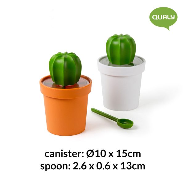 Qualy Cacnister Coffee Tea Canister And Spoon Fashion