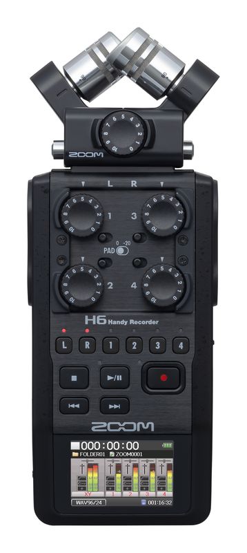 Zoom H6 All Black 6-Input   6-Track Handy Recorder For Discount