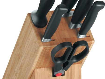 Zwilling Four Star Knife Block Set, 7 Pcs - Paring, Utility, Slicing, Chef S Knife, Sharpening Steel, Multi Purpose Shear And Wooden Block Online Sale