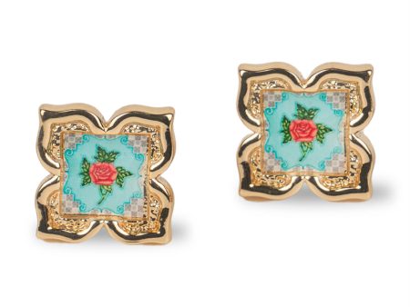 [Rare Bird Collection] Peranakan Floral Stud - Turquoise Supply