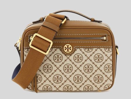 TORY BURCH T Monogram Jacquard Camera Bag Hazelnut RS-79356 Hot on Sale