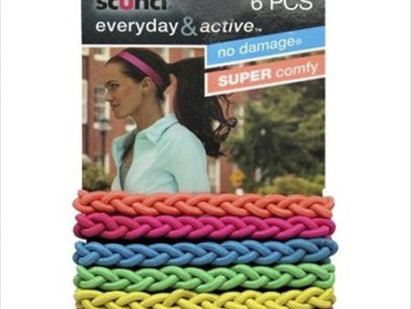 SCUNCI - No Damage Hair Elastics Assorted - 6 Pack Online