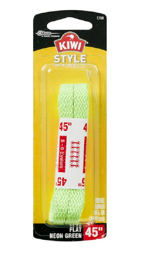 KIWI - Style Flat Neon Green 45  Laces - 1 Pair Fashion