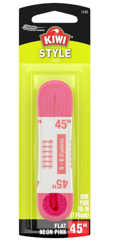 KIWI - Style Flat Neon Pink 45  Laces - 1 Pair Fashion