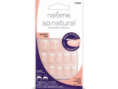 NAILENE - So Natural Ultra Flex Pink French Short Nails - 1 Kit Fashion