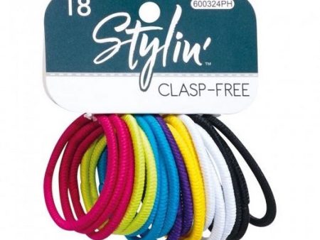 SHALOM - Stylin  Clasp Free Bright Ponyholders - 18 Pack Supply