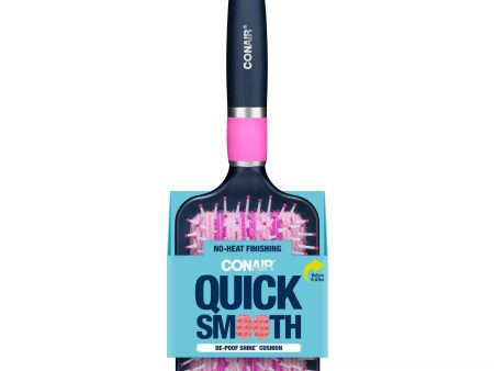 CONAIR - Quick Smooth De-Poof Shine Cushion Paddle Hairbrush - 1 Brush Sale