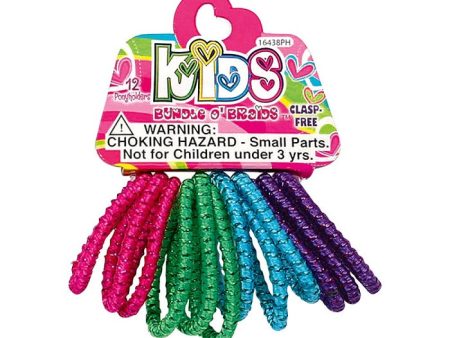 SHALOM - Kids Bundle O  Braids Clasp Free Elastic Ponyholders - 12 Pack Online