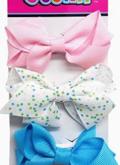 SHALOM - Stylin  Bow Barrettes with Fabric Bow - 3 Pieces For Cheap